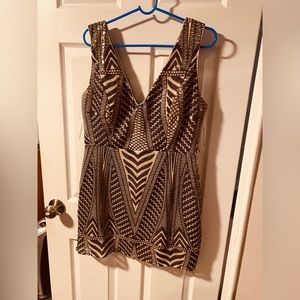 Gold and black cocktail dress. Lulus size XL.
